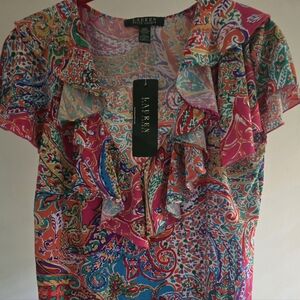NWT LRL  Multicolor Paisley Shirt